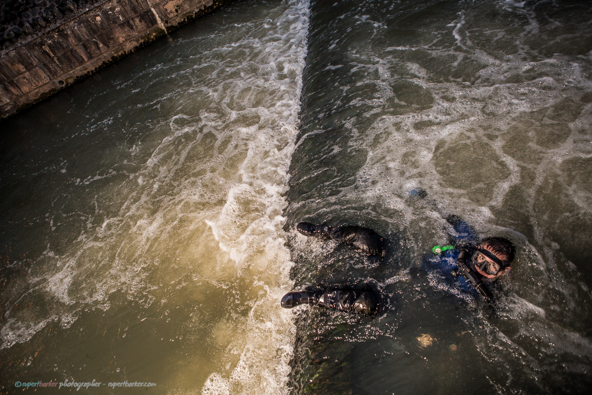 Drysuit Diving in Malmesbury Town Bridge Silk Mills Gareth