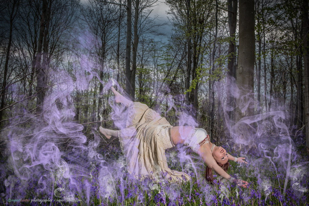 Bellydance portrait bluebells wood purple smoke russian princess