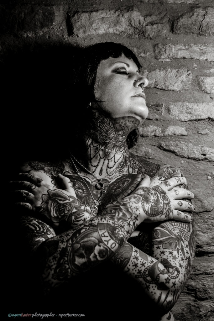 Janey tatoo portriats black and white