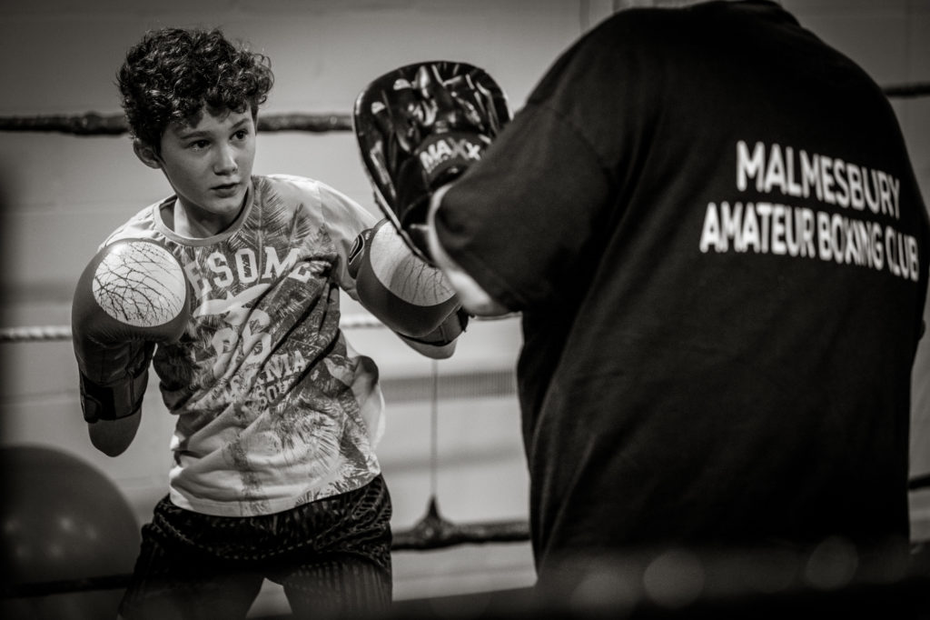 black and white images community project clubs Malmesbury Amateur Boxing Club