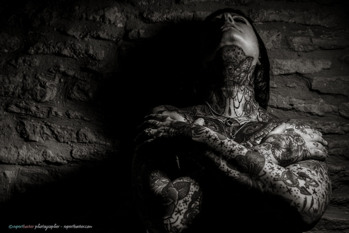 Janey tatoo portriats black and white